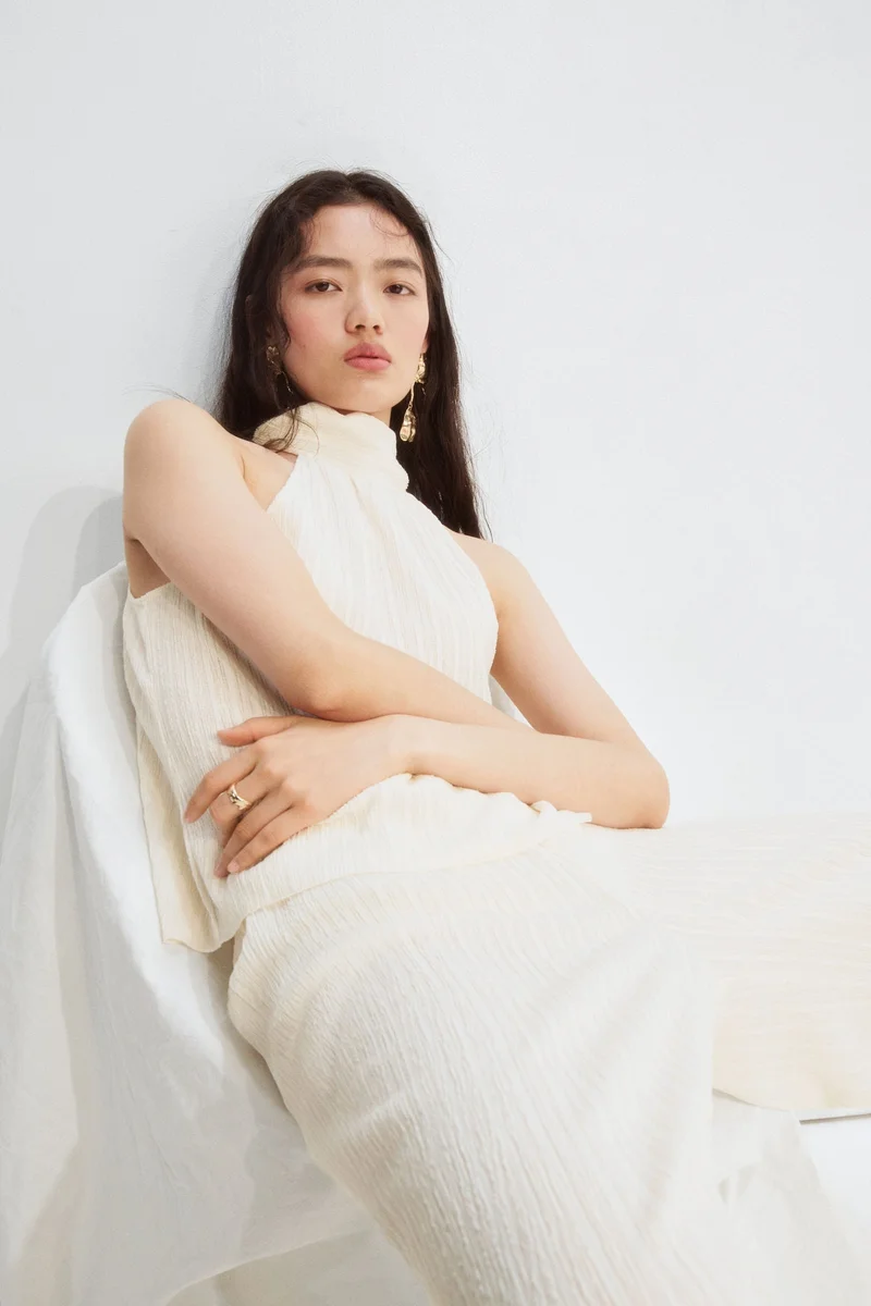 H&M Textured halterneck top
