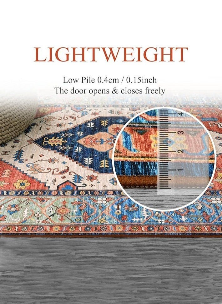 dida-cosmos Machine Washable Rugs - 90*150cmArea Rugs for Living Room Non-Slip Oriental Throw Bedroom Rug Ultra-Thin Large Office Dining Room Rug Accent Floor Carpet for Kitchen Laundry Room Entrance - Image 3