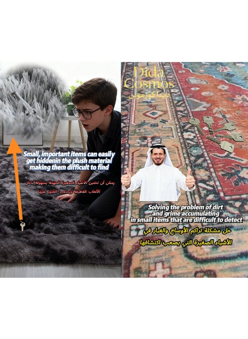 dida-cosmos Machine Washable Rugs - 90*150cmArea Rugs for Living Room Non-Slip Oriental Throw Bedroom Rug Ultra-Thin Large Office Dining Room Rug Accent Floor Carpet for Kitchen Laundry Room Entrance - Image 4