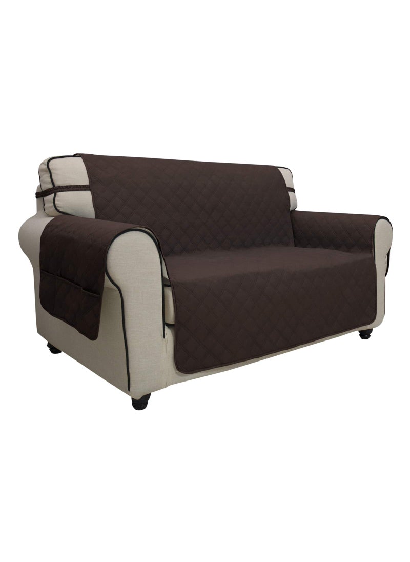 Easy-Going EasyGoing Sofa Slipcover Loveseat Cover Waterproof Couch Cover Washable Sofa Cover for 2 Cushion Couch NonSlip Fabric Furniture Protector with Pocket for Pets Kids Dog Cat Loveseat Chocolate 