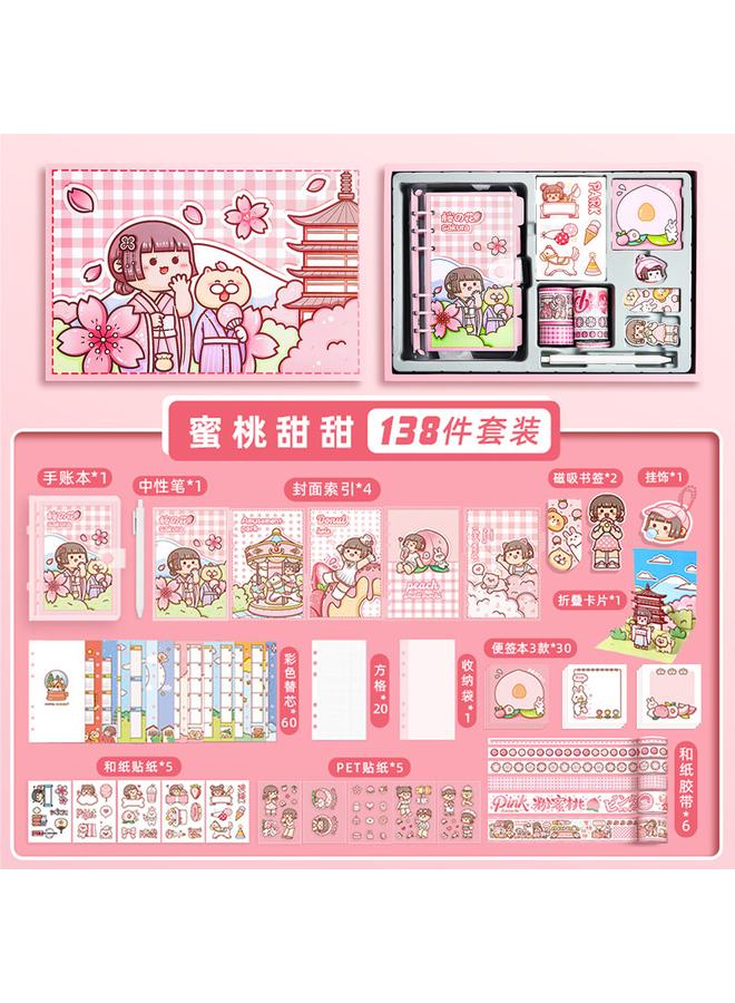 Bluejw Small Potato Hand Account Book Suit Girl's Heart Lovely Wind Big Gift Box Girl Loose-leaf Hand Account Book Tool Material Complete Set - Image 1