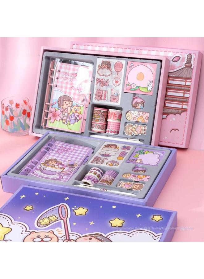 Bluejw Small Potato Hand Account Book Suit Girl's Heart Lovely Wind Big Gift Box Girl Loose-leaf Hand Account Book Tool Material Complete Set - Image 4