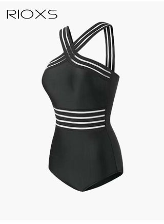 Women's One Piece Swimwear, Push Up Padded Swimsuits, Breathable Copper Fiber Fabric Quick Dry, Tummy Control Cross Back Strap Racerback Swimsuit for Ladies, Bathing Suit for Pool Beach Vacation, Swimming, Surfing, Water Aerobics, Honeymoon or Cruise - view 2