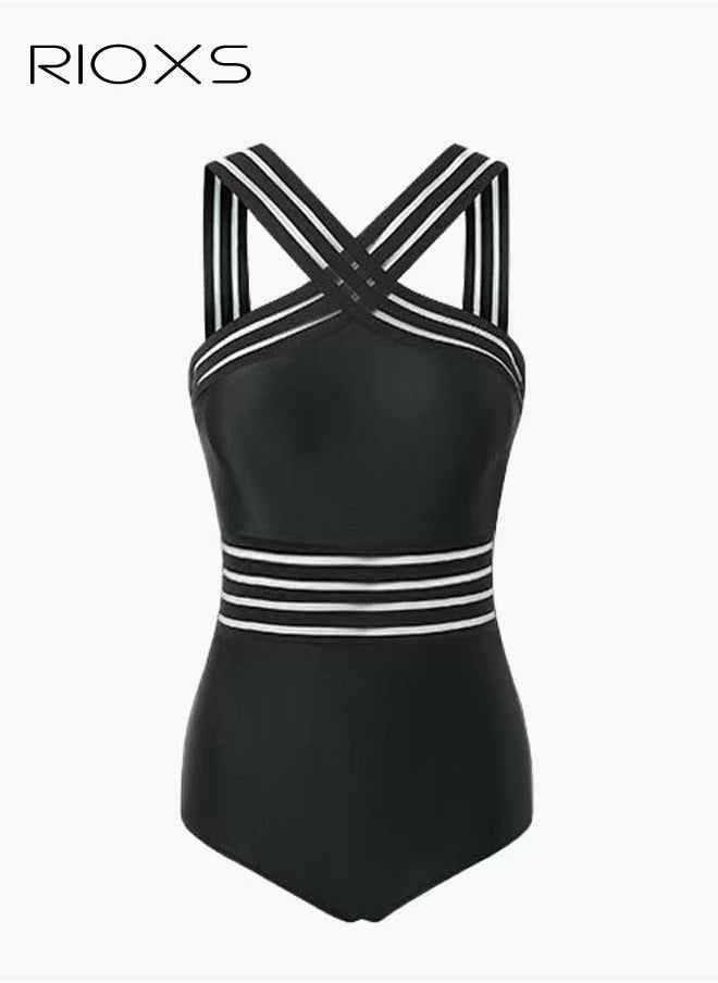 RIOXS Women's One Piece Swimwear, Push Up Padded Swimsuits, Tummy Control Bikini Swimsuit, Bathing Suit For Women Ladies  - Image 1