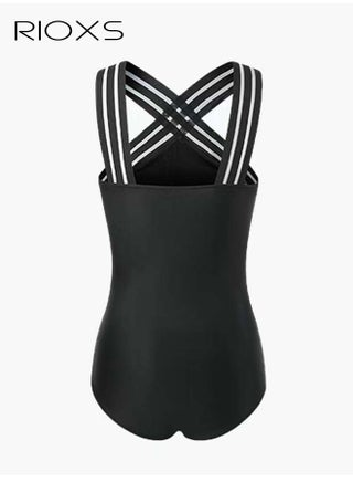 Women's One Piece Swimwear, Push Up Padded Swimsuits, Breathable Copper Fiber Fabric Quick Dry, Tummy Control Cross Back Strap Racerback Swimsuit for Ladies, Bathing Suit for Pool Beach Vacation, Swimming, Surfing, Water Aerobics, Honeymoon or Cruise - view 3