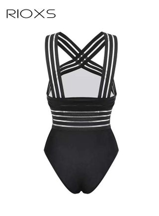 Women's One Piece Swimwear, Push Up Padded Swimsuits, Breathable Copper Fiber Fabric Quick Dry, Tummy Control Cross Back Strap Racerback Swimsuit for Ladies, Bathing Suit for Pool Beach Vacation, Swimming, Surfing, Water Aerobics, Honeymoon or Cruise - view 4