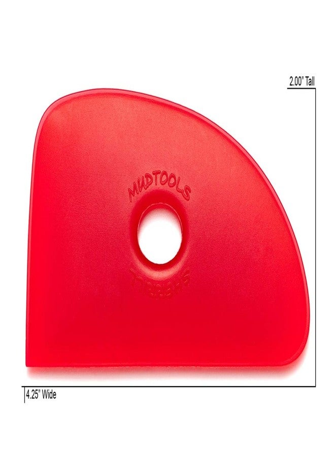 Mudtools Polymer Rib Red Size 4 Very Soft - Triple Radius - Ceramics, Pottery, Clay - R4 - Image 2