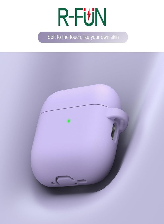 R-fun for AirPods Pro 3 Case (2025), Soft Silicone Protective Case Cover Compatible with Apple AirPods Pro 3rd Generation (USB-C Cable) for Women Men with Cleaning Kit and Keychain, Banana Violet - Image 3
