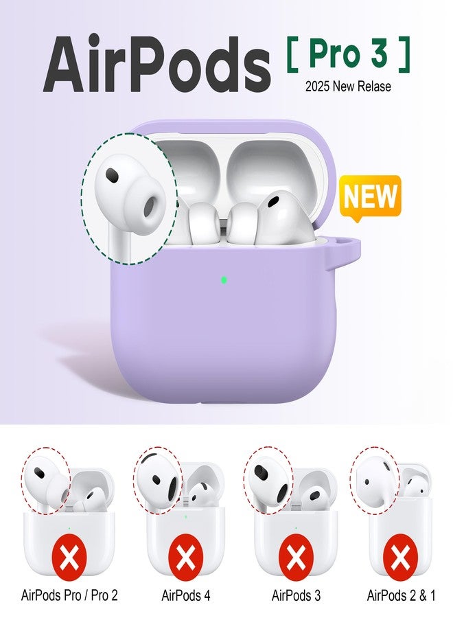R-fun for AirPods Pro 3 Case (2025), Soft Silicone Protective Case Cover Compatible with Apple AirPods Pro 3rd Generation (USB-C Cable) for Women Men with Cleaning Kit and Keychain, Banana Violet - Image 2