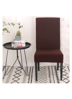 Generic Dining Chair Cover Seat Protector Super Fit Slipcover Stretch Removable Washable Soft Spandex Fabric for Home Hotel Dining Room Ceremony Banquet Wedding Party Restaurant (C-Brown , 6 Per Set)  - Image 2