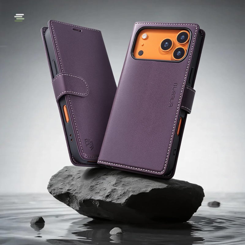 FLIPALM Wallet Case for iPhone 17 pro with Credit Card Holder,PU Leather Folio Flip Kickstand Protective Shockproof Cover for Apple 17 pro Phone Case (Purple, for iPhone 17 Pro - 6.3'') - Image 3