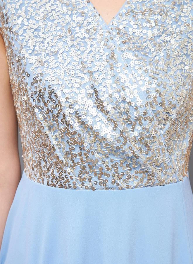Miss Chase Sequin Bodice Gown Dress