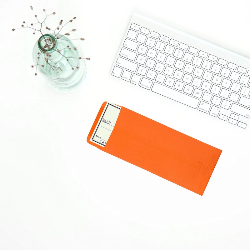 JAM PAPER #10 Policy Business Colored Envelopes - 4 1/8 x 9 1/2 - Orange Recycled - 50/Pack - Image 3