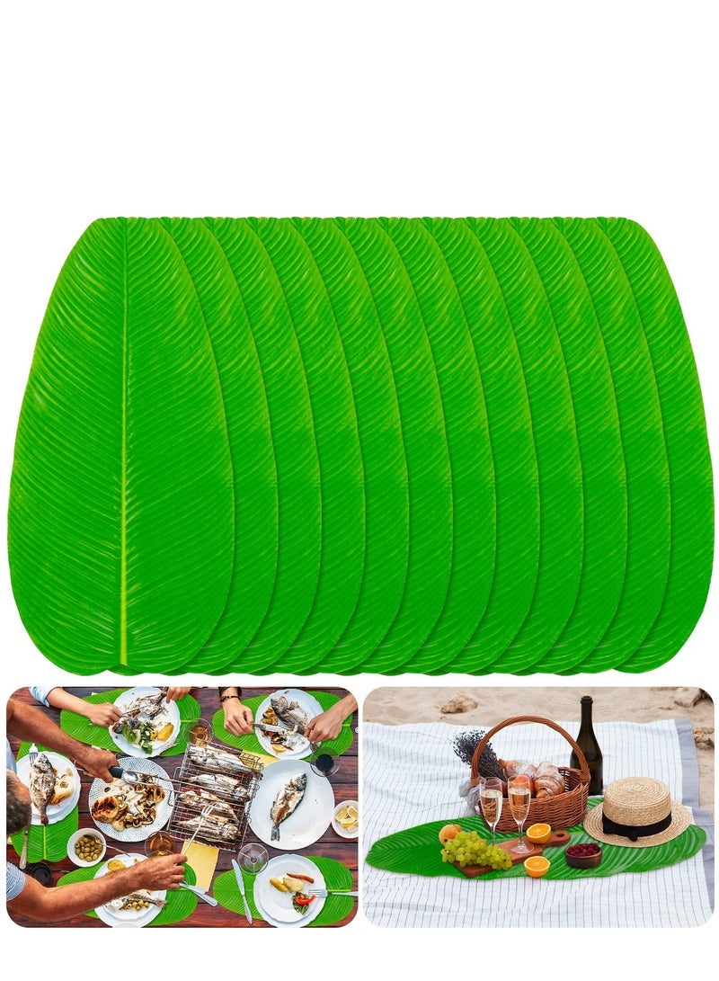Generic Pcs Large Artificial Banana Leaves, Faux Tropical Leaves, Hawaiian Party Jungle Beach Theme, Decorations Wedding Home Kitchen Table Decoration Accessories  - Image 1