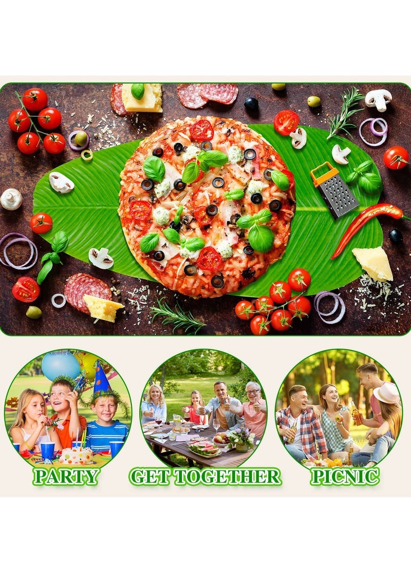 Generic Pcs Large Artificial Banana Leaves, Faux Tropical Leaves, Hawaiian Party Jungle Beach Theme, Decorations Wedding Home Kitchen Table Decoration Accessories  - Image 2