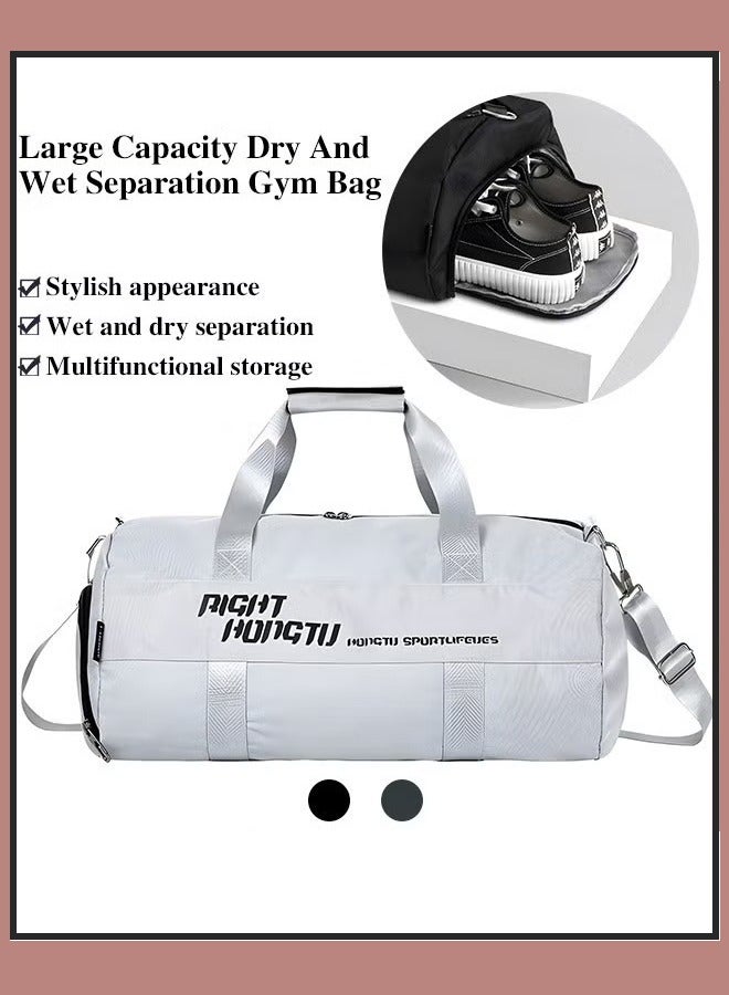 Canway Large Duffel Bag Gym Bag Travel Luggage Independent Shoe Compartment Dry and Wet Separation Foldable Storage Bag Pouch Tote Bag Waterproof Clothing Storage Folding Bag - Image 1