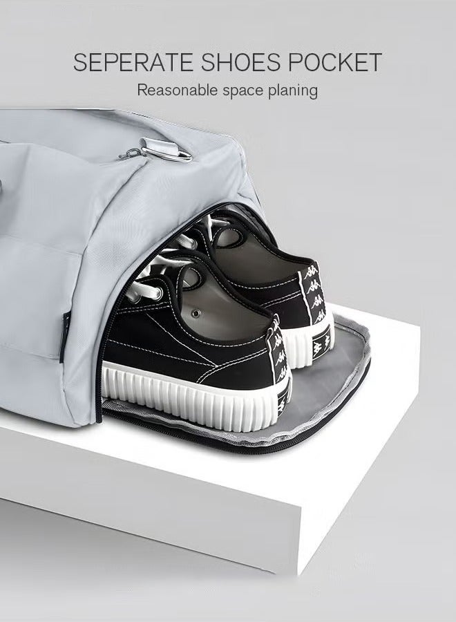 Canway Large Duffel Bag Gym Bag Travel Luggage Independent Shoe Compartment Dry and Wet Separation Foldable Storage Bag Pouch Tote Bag Waterproof Clothing Storage Folding Bag - Image 3