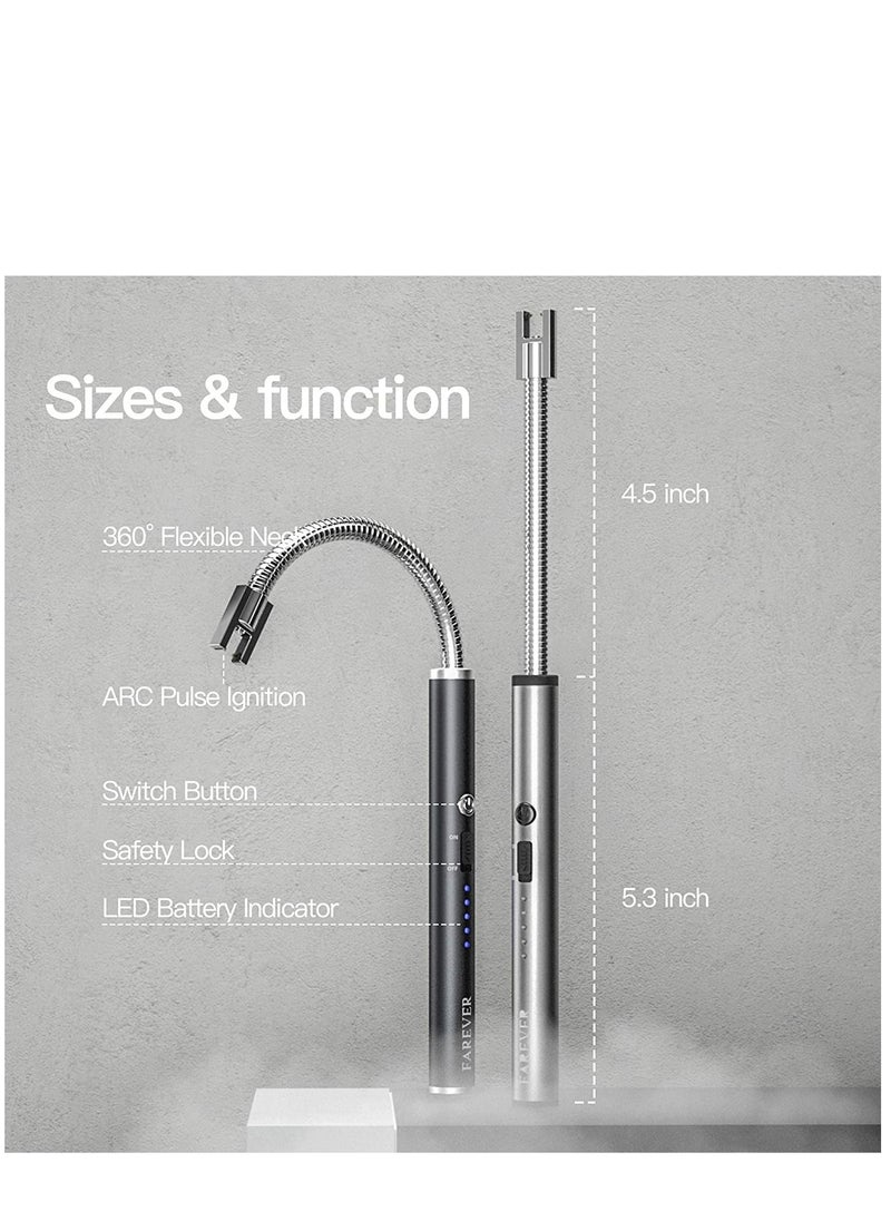 SKY-TOUCH - USB Rechargeable Electric Arc Lighter Candle Lighter Black - Image 1