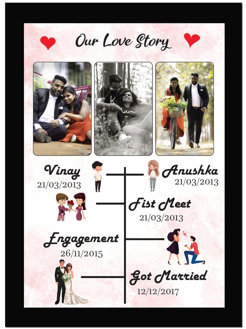 AR Creative AR Creative Our Love Story Customized Photo Frame With Your Photo Personalized Customizable with Your Photos Customized gift all special occasions 102 x 136 Inches - Image 1