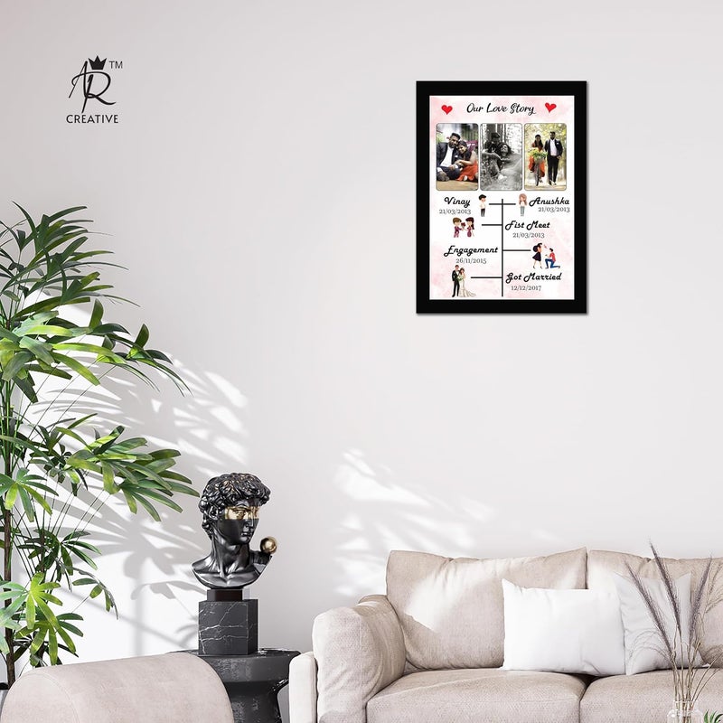 AR Creative AR Creative Our Love Story Customized Photo Frame With Your Photo Personalized Customizable with Your Photos Customized gift all special occasions 102 x 136 Inches - Image 3