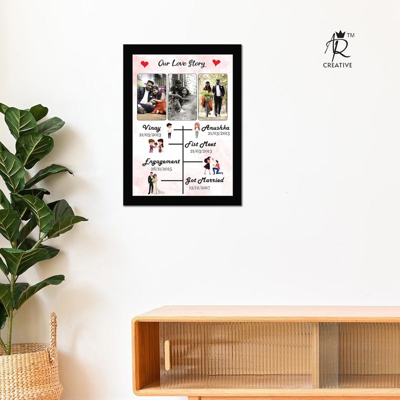 AR Creative AR Creative Our Love Story Customized Photo Frame With Your Photo Personalized Customizable with Your Photos Customized gift all special occasions 102 x 136 Inches - Image 2