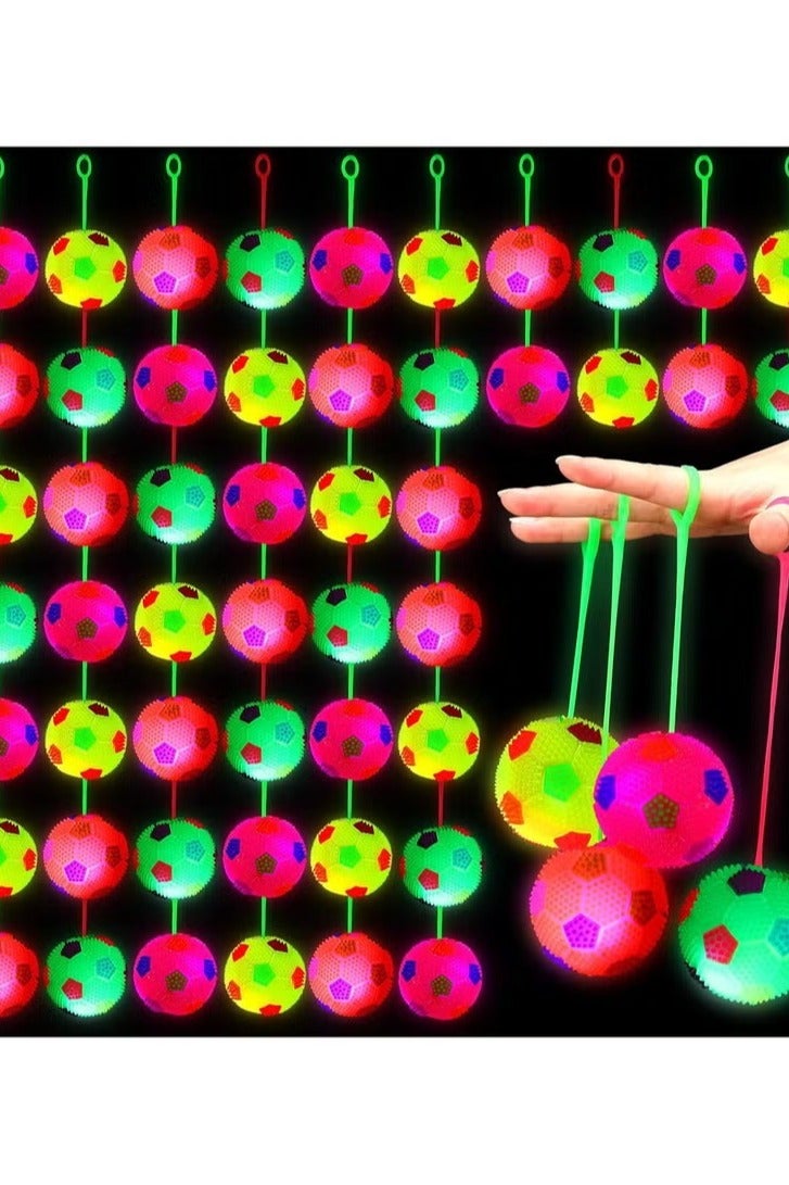 كرة قدم مدببة بإضاءة LED لتخفيف التوتر، كرة سلة وامضة LED مع حبل مطاطي وامض وصوت صرير للبالغين والمراهقين والأطفال - Image 2
