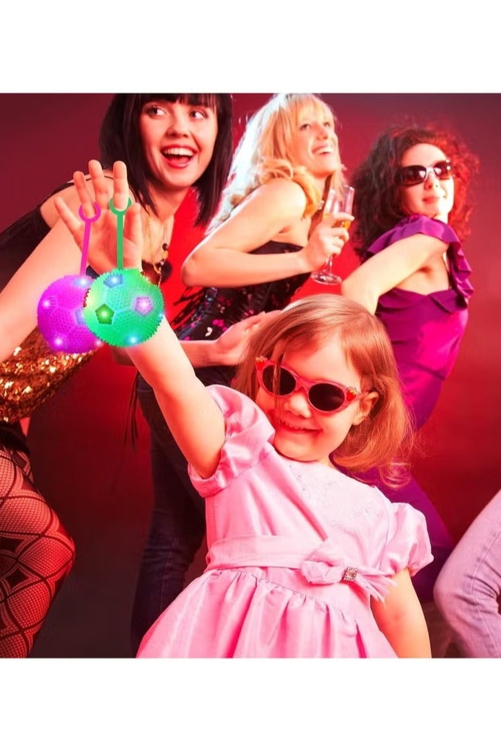 كرة قدم مدببة بإضاءة LED لتخفيف التوتر، كرة سلة وامضة LED مع حبل مطاطي وامض وصوت صرير للبالغين والمراهقين والأطفال - Image 3