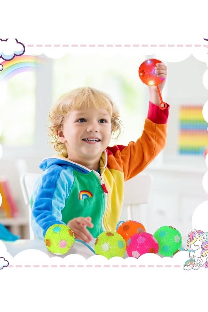 كرة قدم مدببة بإضاءة LED لتخفيف التوتر، كرة سلة وامضة LED مع حبل مطاطي وامض وصوت صرير للبالغين والمراهقين والأطفال - Image 4