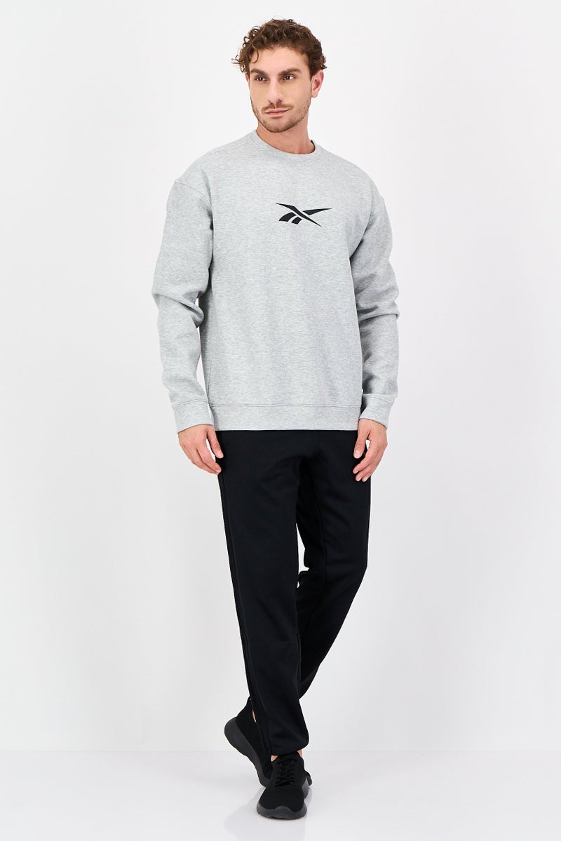 Reebok Men Sportswear Fit Long Sleeve Outdoor Sweatshirt, Grey - Image 4