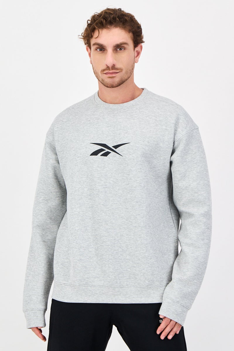 Reebok Men Sportswear Fit Long Sleeve Outdoor Sweatshirt, Grey - Image 1