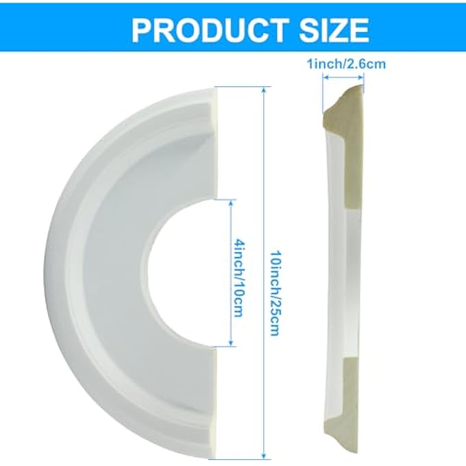 MOLDED PU SPLIT CEILING MEDALLIONS PLATE STENCIL, 2 PIECES WHITE MOLDED FIXTURES ROUND MEDALLIONS FOR LIGHT FIXTURES CHANDELIERS - Image 2
