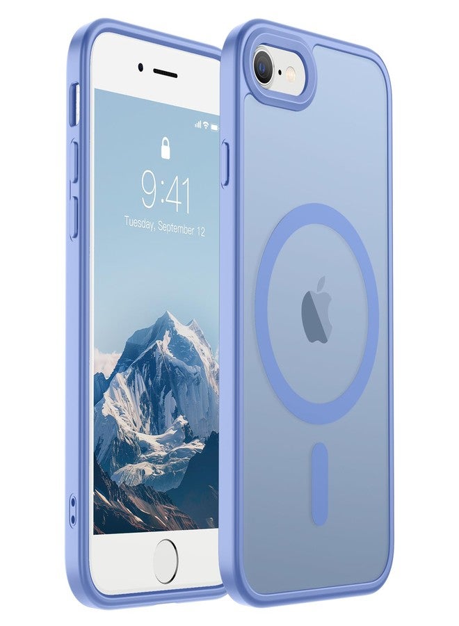 استلق جراب SUPFINE المغناطيسي لهاتف iPhone SE 2022 (الجيل الثالث)/2020 (الجيل الثاني)، وجراب iPhone 8 (متوافق مع MagSafe) (حماية فائقة ضد السقوط بمعايير عسكرية)، جراب رفيع شفاف غير لامع، أزرق بنفسجي - Image 1