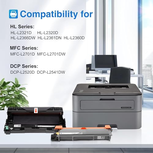 proffisy Easy Refill TN-2365 Toner Cartridge with DR-2365 Drum Unit, Compatible with Brother HL-L2321D, L2361DN, L2366DW, L2320d, DCP-L2541DW, L2520D, MFC-L2701D (TN2365 + DR2365) - Image 2