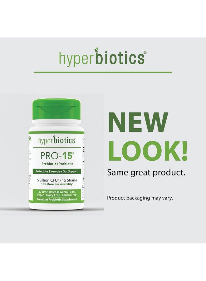 Hyperbiotics Pro 15 Vegan Probiotic Supplement ; Time Release Pearls ; 15 Diverse Strains ; Probiotics For Women And Men ; Digestive And Immune System Health ; Gluten And Dairy Free ; 30 Count - Image 4