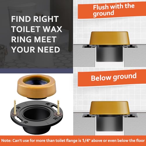boeemi Toilet Flanges and Wax Rings for Toilets with Extended Flanges and Extra Thick Wax Rings for Floor Exit Toilets New Installation or Reinstallation 4" Waste Line for Plumbing Below Floor - Image 4