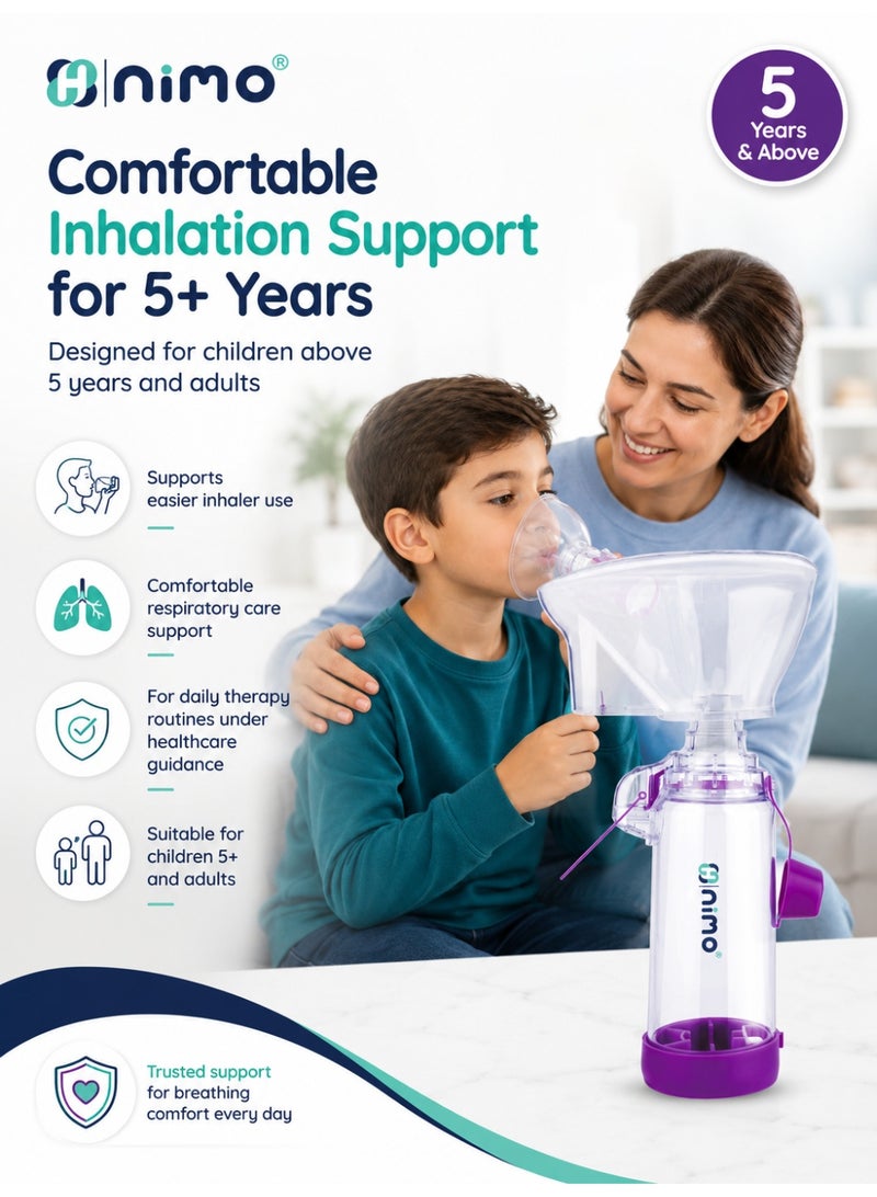 Nimo Large Inhalation Chamber 5+ Years with Soft Silicone Mask & Valve System, Nimo - Image 2