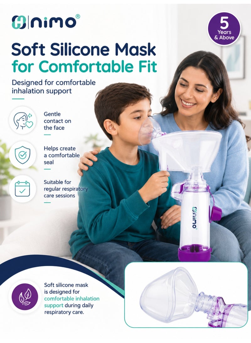 Nimo Large Inhalation Chamber 5+ Years with Soft Silicone Mask & Valve System, Nimo - Image 4