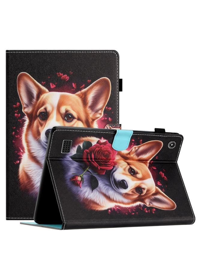 S-TOP Case For Amazon Fire 7 2019/2017/2015 Coloured Drawing Stitching Leather Tablet Case - Image 1