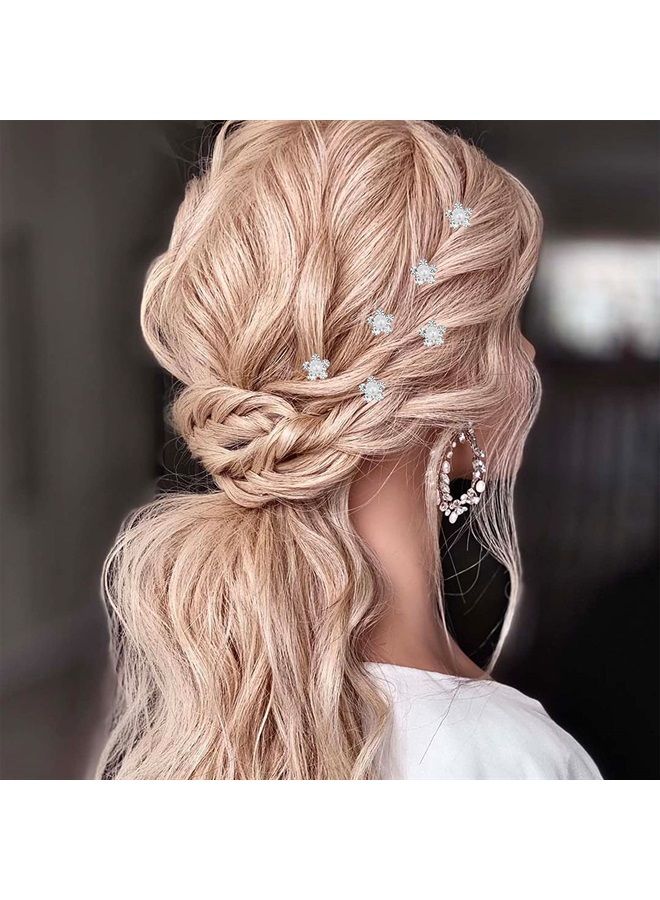 QIUTIMIY (48 Pcs,4 Styles) Pearl,Rhinestone Crystal Twisters Spiral Set Hair Pin Silver Coil for Wedding, Bridal, Prom, Party and Special Occasion with Clear Container