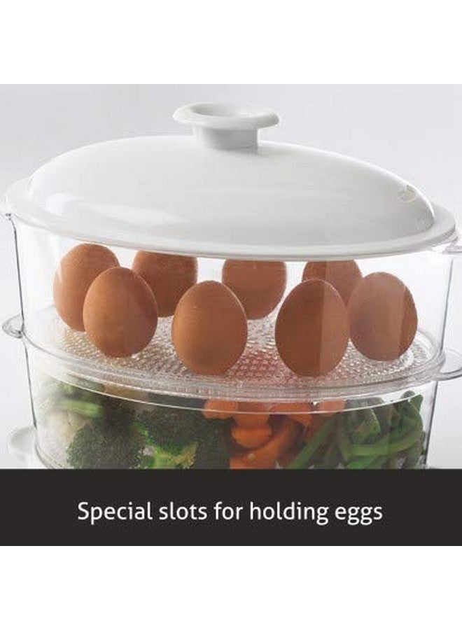 Glen Elecrtric Food Steamer 900w with 60 Minute Timer, 3 Food Grade Containers - White (3052) - Image 3