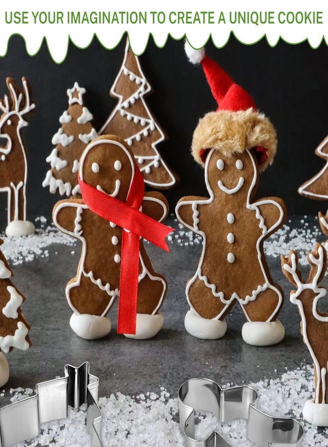 SOSOHOME Large Christmas Cookie Cutters, 4" Cookie Cutter Set with Christmas Tree, Gingerbread Man, Snowflake, Snowman, Decorating Tools for DIY Cookies - Image 3