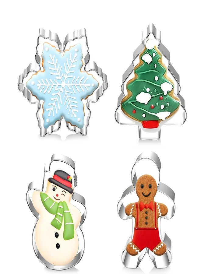 SOSOHOME Large Christmas Cookie Cutters, 4" Cookie Cutter Set with Christmas Tree, Gingerbread Man, Snowflake, Snowman, Decorating Tools for DIY Cookies - Image 1