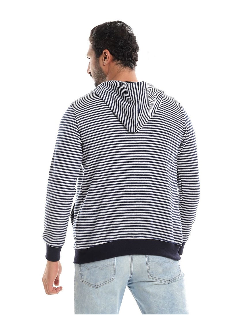 Caesar - Mens Stripped Hoodie With Zipper - Image 1