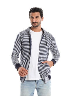 Mens Stripped Hoodie With Zipper