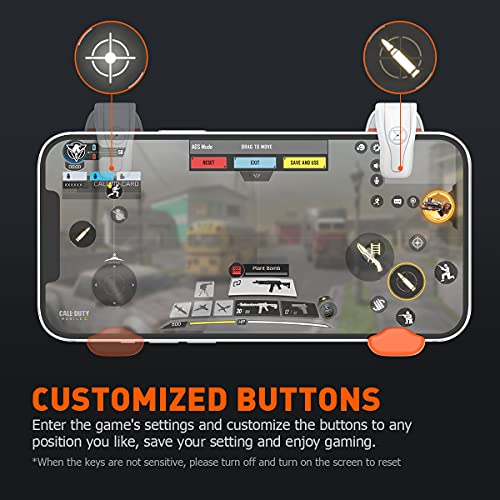 BIGBIG WON Mobile Gaming Triggers, Mobile Game Controllers Plug and Play for iOS and Android Phone 4.7-6.5 inches Game Trigger for PUBG/Fortnite/COD White (M1-1 Piece) - Image 5