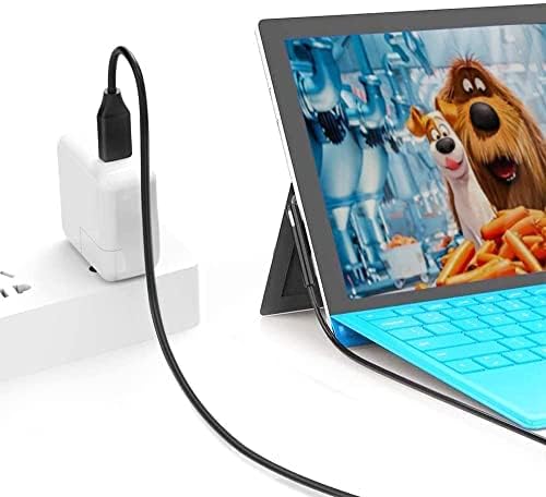 VNJ ACCESSORIES Charging Cable for Microsoft Surface Pro 7/6/5/4/3Go3/2/1 Laptop 4/3/2/1, Must Work with 45W 15V 3A USB-C Charger (Black, 6ft) - Image 2