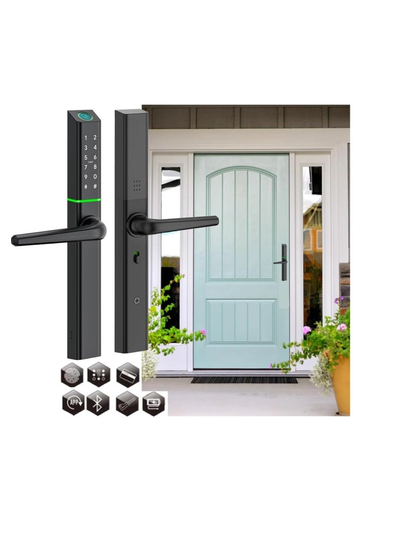 KNP KNP Electronic Smart Door Lock For Wooden Door with 5 Functions- Fingerprint, Passcode, Mobile App, Smart IC Card, Metal Key for both Indoors and Outdoors (2 YEARS WARRANTY)10 x 15 x 10 cm  - Image 1