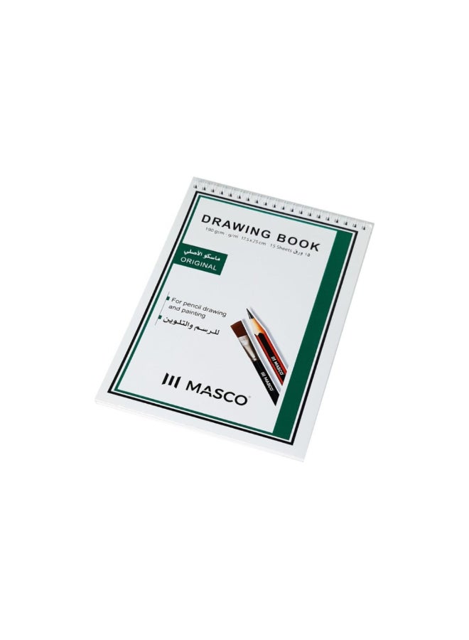 MASCO B5 15-Sheet Premium Quality Drawing Book Multicolour 17.5 x 25 cm 025109B5