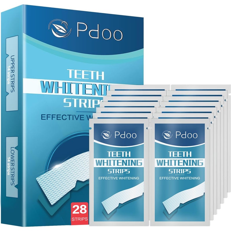 Teeth Whitening Strip 14 Treatments Whitening Strips for Sensitive People Fast Remove Smoking Coffee Wine Stains Teeth Brightening Kit Pack of 28 NonSlip Strips