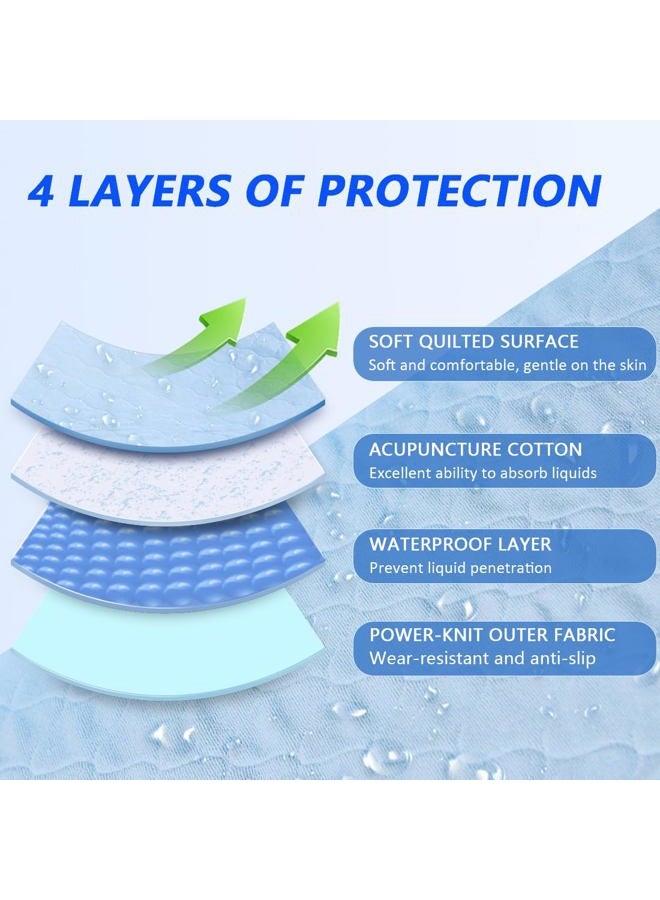 Ehucon Wheelchair Highly Absorbent Incontinence Pad for Elderly Waterproof Pads, 4-Layer Soft Washable and Reusable Seat Pad with Two Loop Handles, 17.7"X29.5" (Pack of 1 Count) - Image 2